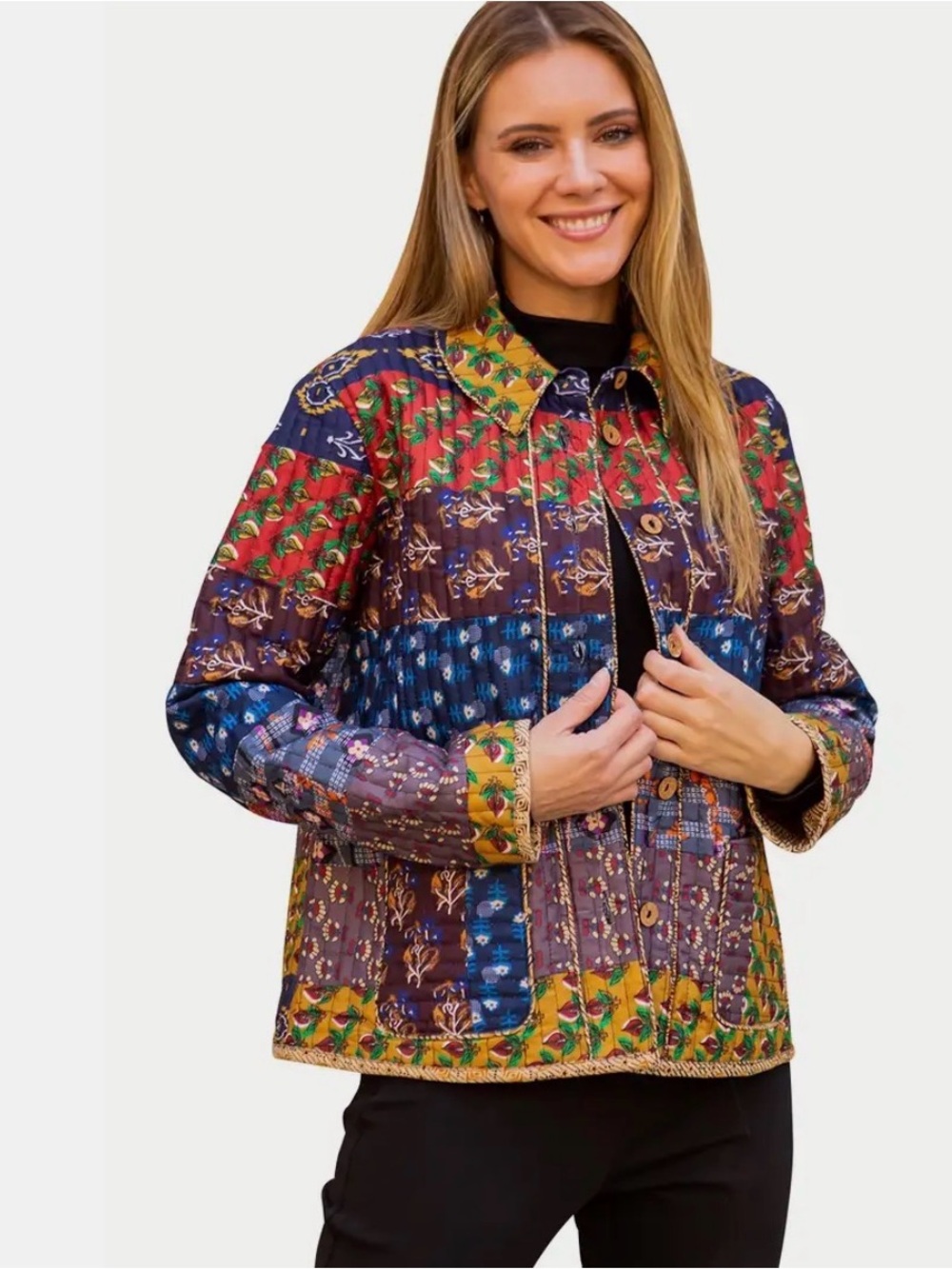 Young Threads Quilted Patchwork Jacket NEW Size Medium